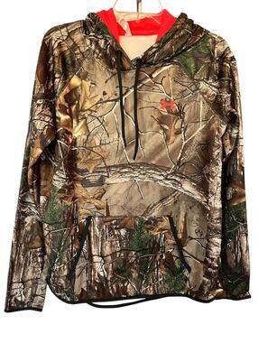 Under Armour Women RealTree Xtra Camouflage Camo Pullover Hoodie Sz M Loose fit
